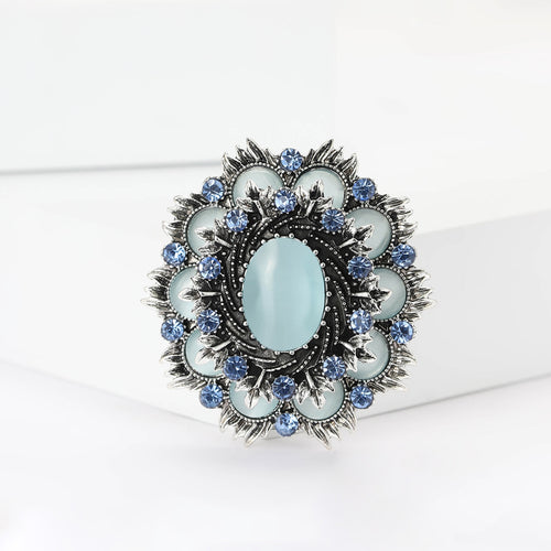 Alloy Cat Eye Stone Baroque Brooch Pin For Dresses And Shawls