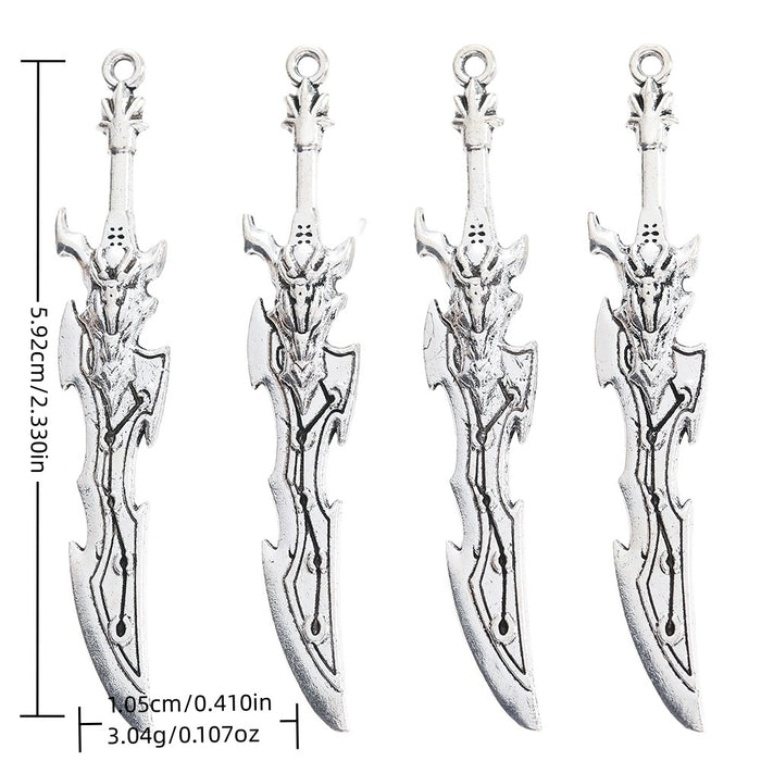 Antique Silver Zinc Alloy Weapon Charm Pendant for DIY Necklace Bracelet Jewelry Making