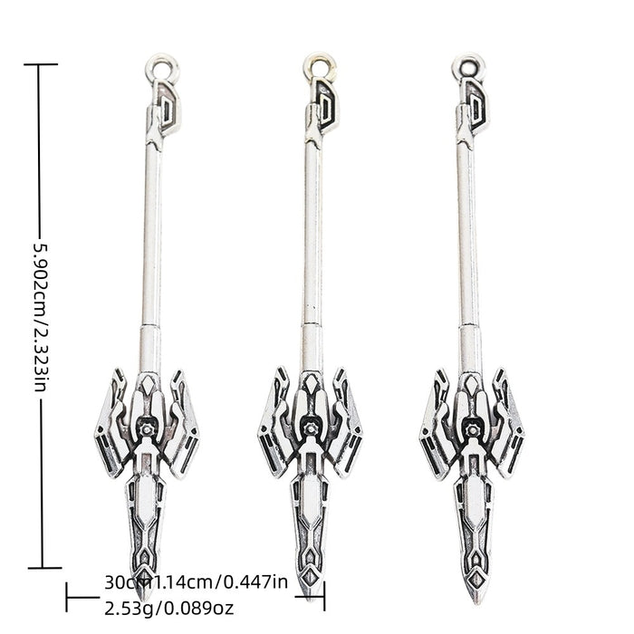 Antique Silver Zinc Alloy Weapon Charm Pendant No.349091 for DIY Necklace Bracelet Jewelry Making