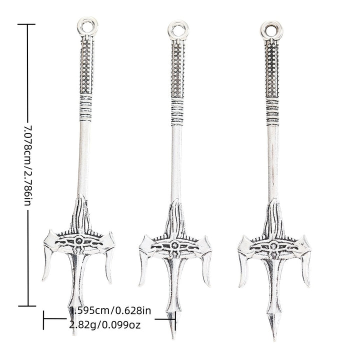 Antique Silver Zinc Alloy Weapon Charm Pendant No.755829 for DIY Necklace Bracelet Jewelry Making