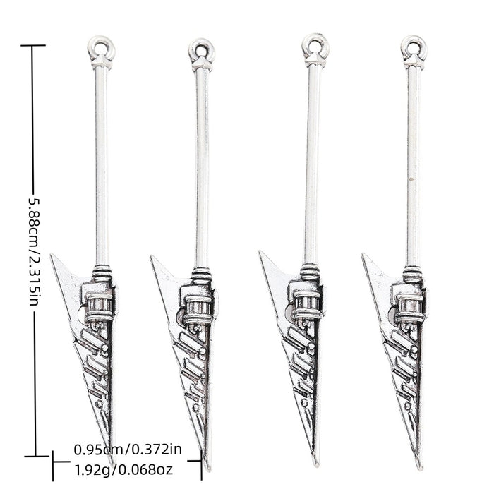 Antique Silver Zinc Alloy Weapon Charm Pendant No.236482 for DIY Necklace Bracelet Jewelry Making