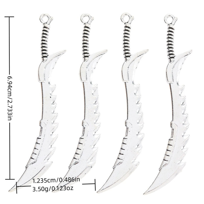 Antique Silver Zinc Alloy Weapon Charm Pendant No.090918 for DIY Necklace Bracelet Jewelry Making