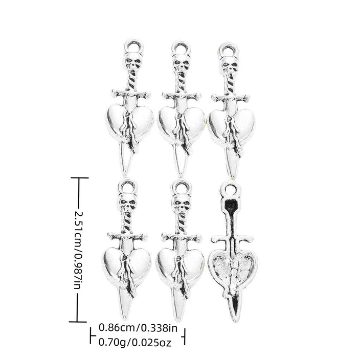 Antique Silver Zinc Alloy Weapon Charm Pendant No.606149 for DIY Necklace Bracelet Jewelry Making