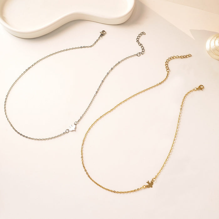 European Minimal Peace Dove Necklace Fashion Niche Bird Pendant Collarbone Chain