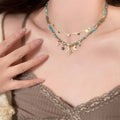 Vintage French Star Moon Faux Crystal Sequin Necklace For Women Light Luxury Collarbone Jewelry view 4