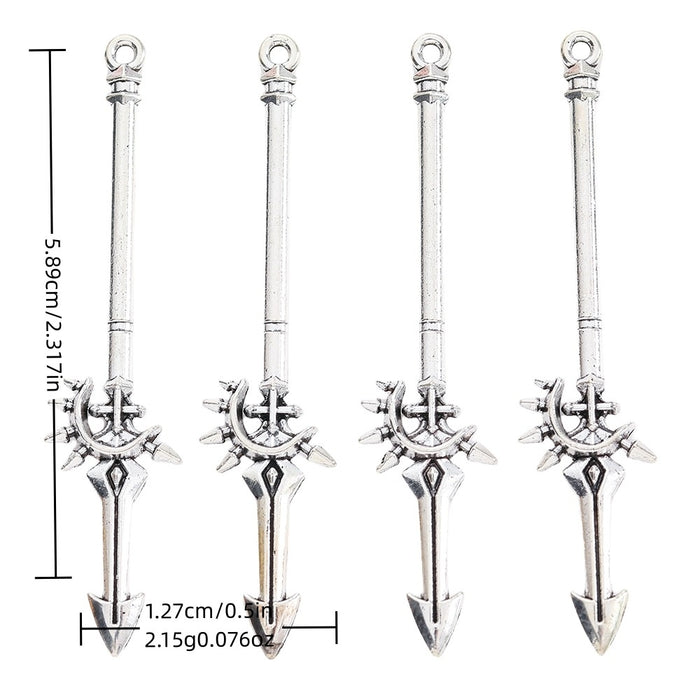 Antique Silver Zinc Alloy Weapon Charm Pendant No.817767 for DIY Necklace Bracelet Jewelry Making