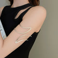 Light Luxury Hollow Leaf Alloy Cuff Bangle Elegant Minimalist Statement Arm Bracelet view 3