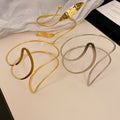 Light Luxury Hollow Leaf Alloy Cuff Bangle Elegant Minimalist Statement Arm Bracelet view 4