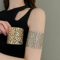 Light Luxury Hollow Woven Alloy Bangle For Women European American Line Arm Cuff Jewelry view 3