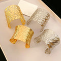 Light Luxury Hollow Woven Alloy Bangle For Women European American Line Arm Cuff Jewelry view 4