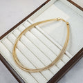 European American Exaggerated Multi Layer Geometric Circle Metal Clavicle Necklace view 2