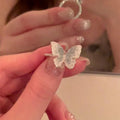 Gradient Blue Crystal Butterfly Ring For Women view 3