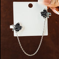 European American Vintage Rose Flower Collar Clip Brooch, Simple Fashion Clothing Accessory view 4