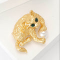 Alloy Enamel Playing Cat Brooch Pin For Animal Clothing Decoration view 3