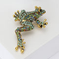 Rhinestone Alloy Long Leg Frog Brooch For Animal Clothing Decoration view 3