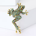 Rhinestone Alloy Long Leg Frog Brooch For Animal Clothing Decoration view 2