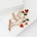Alloy Enamel Dove Brooch Pin With Flower For Women's Apparel view 2