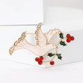 Alloy Enamel Dove Brooch Pin With Flower For Women's Apparel view 1