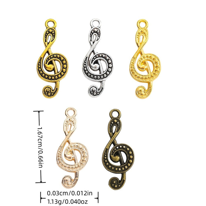 Zinc Alloy Musical Note Charm Pendant No.474541 for DIY Necklace Bracelet Jewelry Making