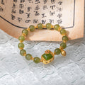 New Chinese Style Vintage Lotus Geometric Beaded Bracelet, Simple Elegant Bangle For Women view 2
