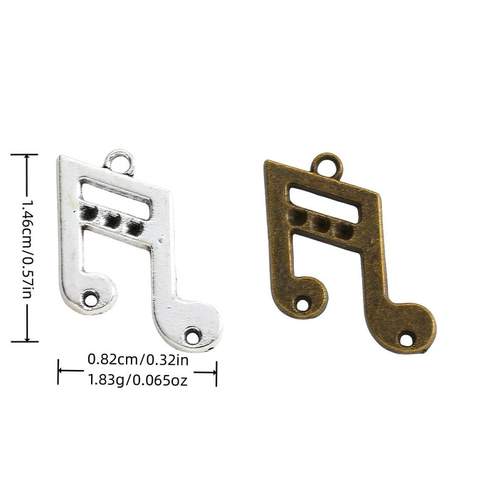Zinc Alloy Musical Note Charm Pendant for DIY Necklace Bracelet Jewelry Making