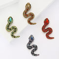 Alloy Rhinestone Snake Brooch Pin For Coat And Suit Decoration view 1