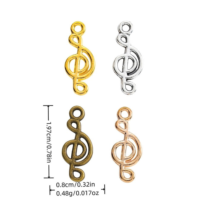 Zinc Alloy Music Note Charm Pendant for DIY Necklace Bracelet Jewelry Making