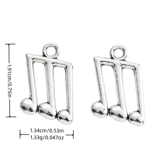 Antique Silver Zinc Alloy Musical Note Charm Pendant for DIY Necklace Bracelet Jewelry Making