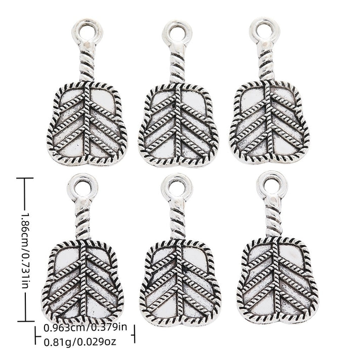 Antique Silver Zinc Alloy Palm Fan Charm Pendant for DIY Necklace Bracelet Jewelry Making