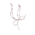 French Light Luxury Rhinestone Bow Faux Pearl Clavicle Necklace For Women view 5