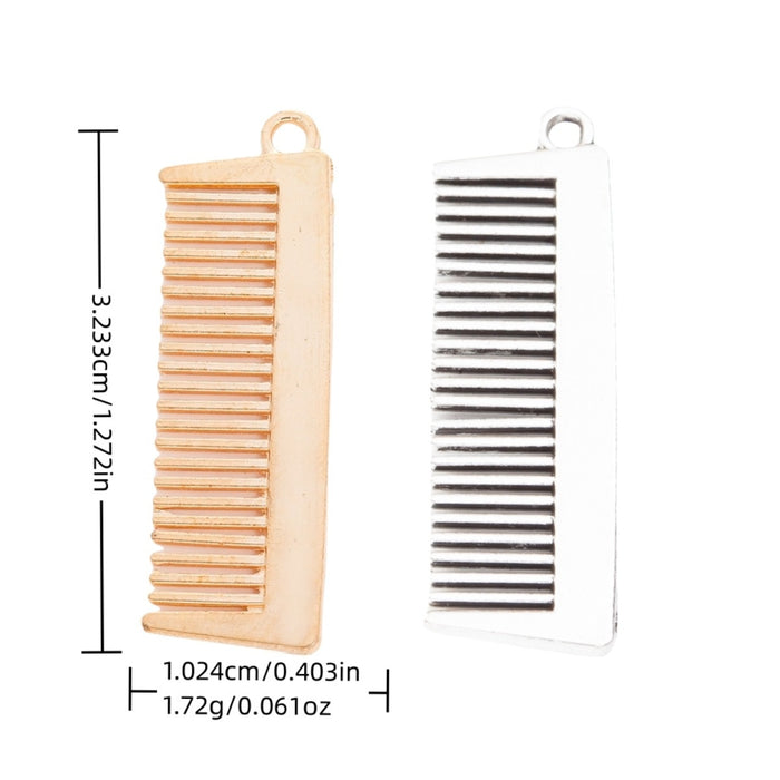 Zinc Alloy Comb Charm Pendant No.507166 for DIY Necklace Bracelet Jewelry Making