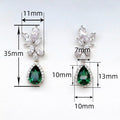 Luxury Pear Shaped Water Drop Zircon Long Stud Earrings, Vintage Fashion Jewelry For Women view 5