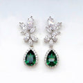 Luxury Pear Shaped Water Drop Zircon Long Stud Earrings, Vintage Fashion Jewelry For Women view 2