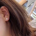Hip Hop Unisex Small Stud Earrings Simple Full Rhinestone 2024 Trendy Fashion Ear Jewelry view 3