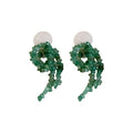 Mixed Material Bow Tassel Drop Earrings Fresh Vacation Style Sweet Forest Minimalist Jewelry view 5