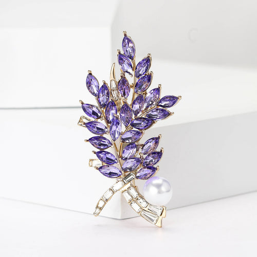 Alloy Rhinestone Wheat Brooch Pin For Dresses And Formal Wear