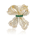 Alloy Micro Pave Zircon Bow Brooch Pin For Women's Apparel view 5