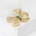 Alloy Micro Pave Zircon Bow Brooch Pin For Women's Apparel view 3