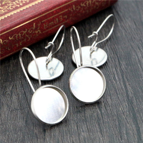 12mm Stainless Steel French Leverback Earring Base DIY Stud Jewelry Findings 0.5g Earrings