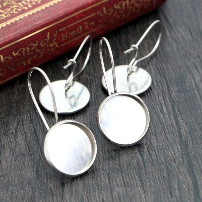 12mm Stainless Steel French Leverback Earring Base DIY Stud Jewelry Findings 0.5g Earrings