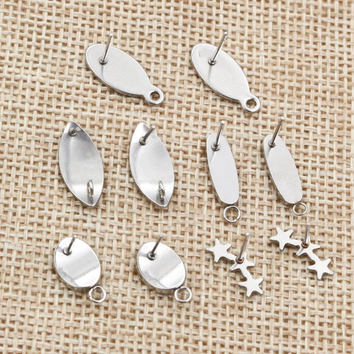 Stainless Steel Irregular Geometric Stud Earrings With Hole DIY Earring Jewelry Findings 1g