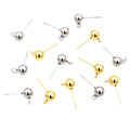 3-6mm Stainless Steel Ball Stud Earrings With Loop Round Bead Pins For DIY Jewelry Findings No Backs view 5