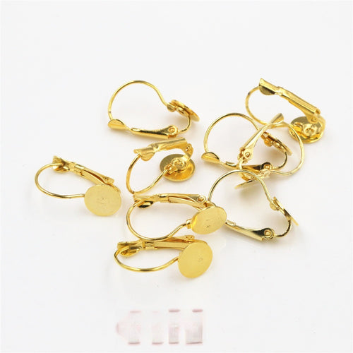 8mm Flat Base Iron Plated Earring Hooks DIY Ear Wire Findings For Earring Making Accessories Earrings