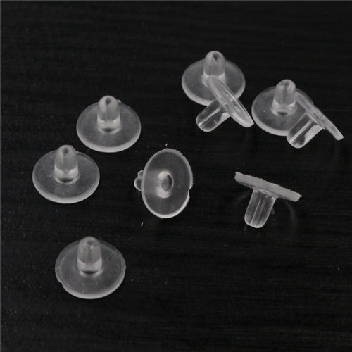 Plastic Disc Earring Backs Clear Soft Rubber Anti Slip Ear Stud Stoppers For DIY Jewelry Earrings