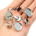 6-25mm Stainless Steel Earring Cabochon Settings French Clip Ear Hooks For DIY Jewelry Charms Earrings view 4