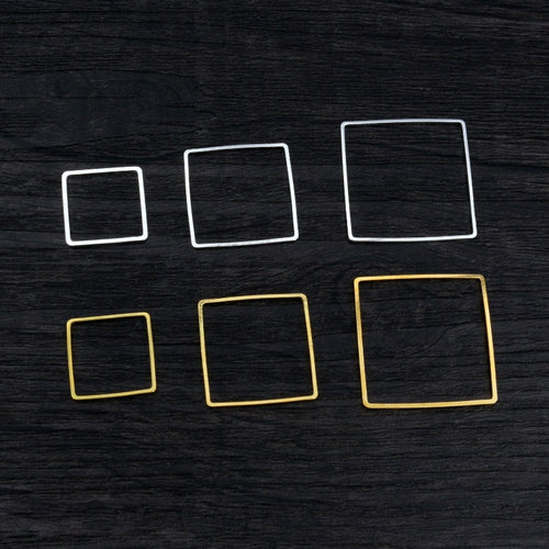 15/20/25mm Square Copper Plated Hollow DIY Earring Findings Jewelry Accessories 0.4g Earrings
