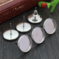 6-20mm Stainless Steel Ear Stud Gemstone Bezel Tray DIY Earring Jewelry Findings Without Backs Earrings view 4