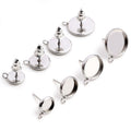 Stainless Steel 6/8/10/12mm Stud Earring Tray Posts With Loop DIY Findings Without Ear Backs 0.5g Stud Earrings view 1