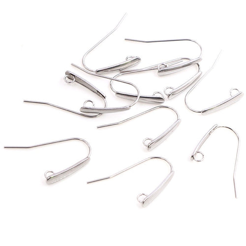 24x12mm Stainless Steel Ear Hooks With Loop Stud Earring Jewelry Findings 0.5g Stud Earrings