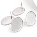 Stainless Steel Oval Stud Earring Tray 13x18mm 18x25mm, 1g DIY Jewelry Findings Without Back Stud Earrings view 2